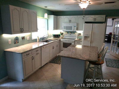 Restored and remodeled kitchen.
